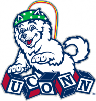 husky with EEG with Uconn logo